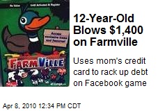 12-Year-Old Blows $1,400 on Farmville