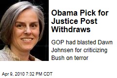 Obama Pick for Justice Post Withdraws