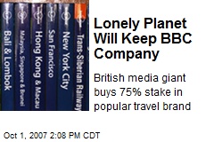Lonely Planet Will Keep BBC Company