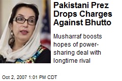 Pakistani Prez Drops Charges Against Bhutto