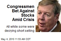 Congressmen Bet Against Stocks Amid Crisis