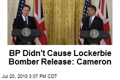 BP Didn't Cause Lockerbie Bomber Release: Cameron