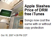 Apple Slashes Price of DRM free iTunes