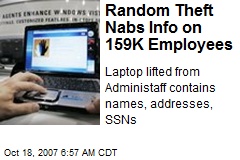 Random Theft Nabs Info on 159K Employees