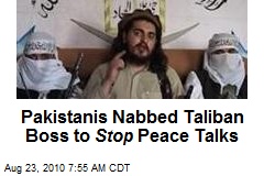 Pakistanis Nabbed Taliban Boss to Stop Peace Talks